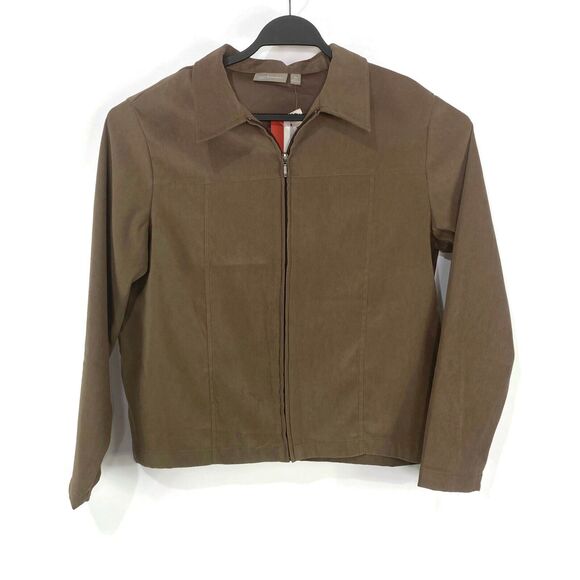 Croft and Barrow Jacket Women's Extra Large Lightweight Toasty Brown Zip Up NWT - Picture 1 of 8